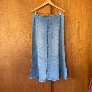 Isabella Bird Denim Flared Boho Skirt - Size 12